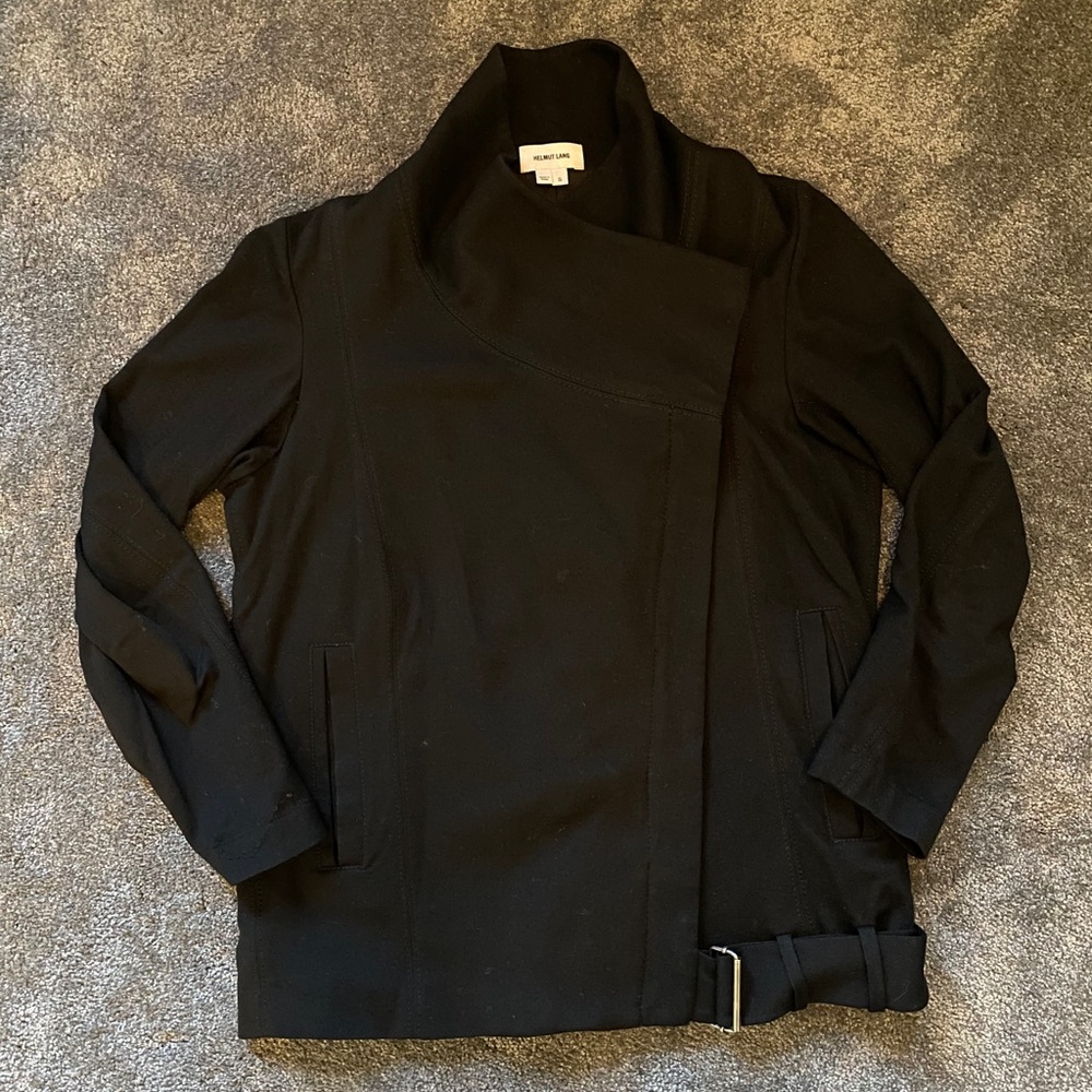 HELMUT LANG BLACK SONAR MOTO JACKET